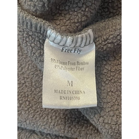 Free Fly Mens Pullover M Green Fleece Quarter Snap Mock Neck Sweatshirt Top - Picture 6 of 6